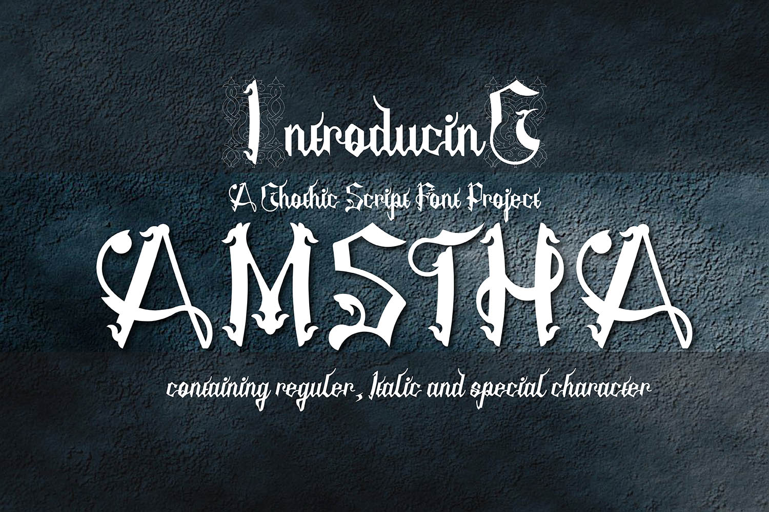 Amstha Gothic Blackletter Font Review for Moody Branding