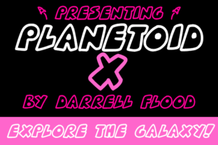 Planetoid X: A Cute Cartoony Outline Typeface for Space-Themed Crafts